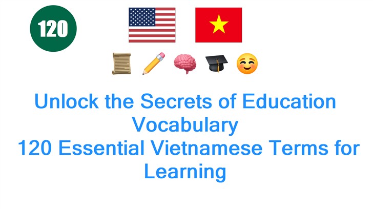 Unlock the Secrets of Education Vocabulary: 120 Essential Vietnamese Terms for Learning